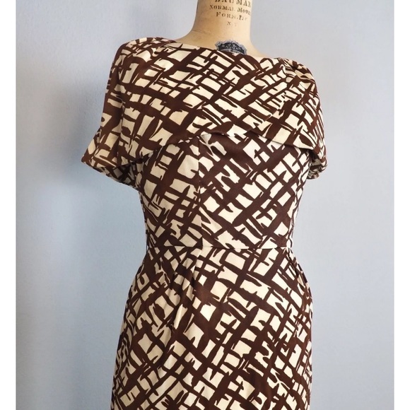 1960’s Capelet Abstract dress True Vintage - Picture 4 of 6